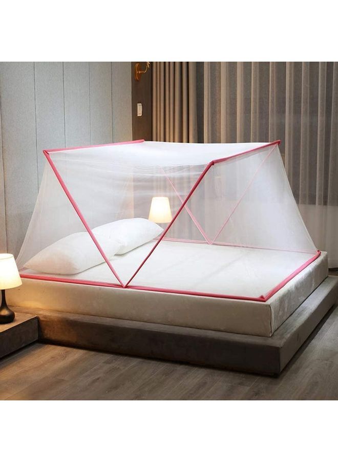 Foldable Portable Mosquito Net Fabric Pink/White 1.9x0.8x0.8meter - Image 3