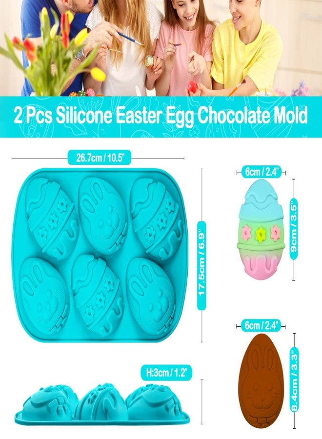 Webake Easter Egg Molds 2 Pack Jumbo Easter Chocolate Molds Silicone Bunny Egg Muffin Cupcake Pan Non-stick Half Egg Shaped Moulds for Easter Breakable Chocolate, Easter Baking - Image 3