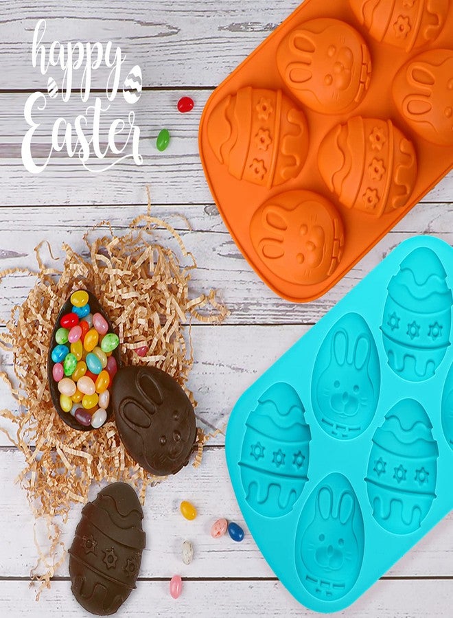 Webake Easter Egg Molds 2 Pack Jumbo Easter Chocolate Molds Silicone Bunny Egg Muffin Cupcake Pan Non-stick Half Egg Shaped Moulds for Easter Breakable Chocolate, Easter Baking - Image 4
