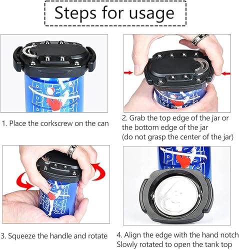 Fogsea Smooth Edge Can Top Cutter Remover with 2 Silicone Guards Bottle Opener – Safe Draft Top Opener for Beer Soda Cans, DIY Plant Pot Storage Container - Image 5