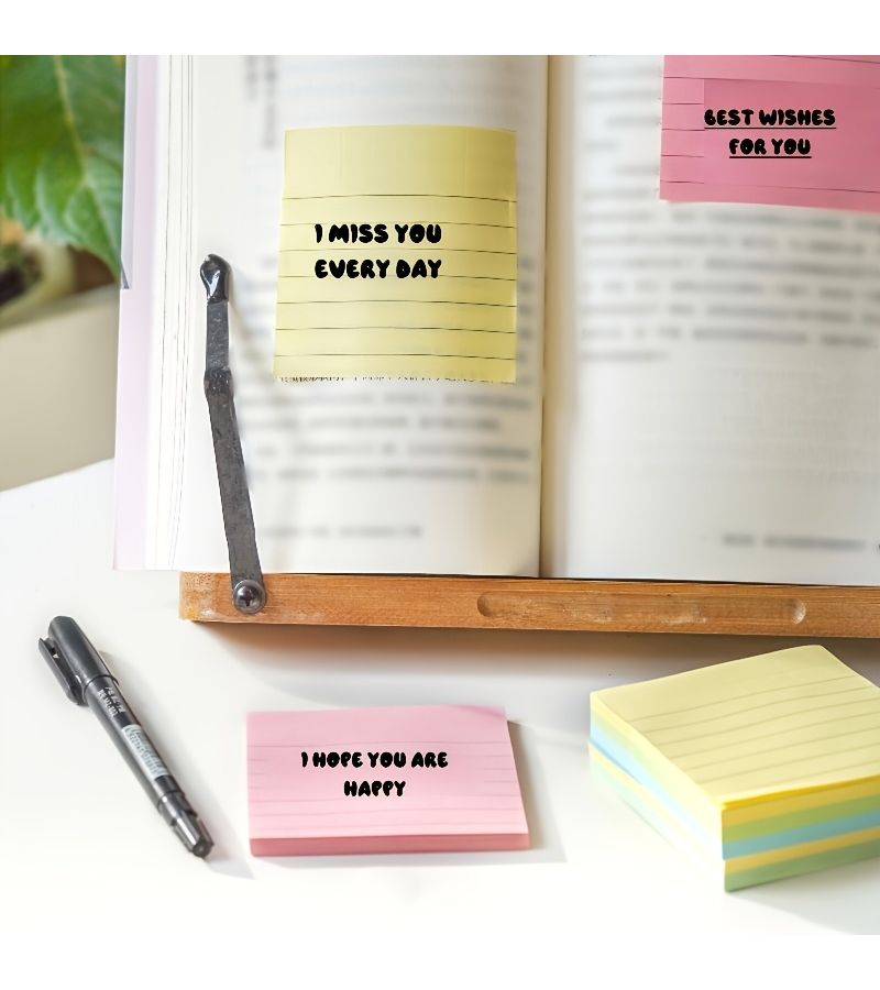 Self Adhesive Lined Memo Pads 110 Sheets Random Colors Office School Home - Image 4