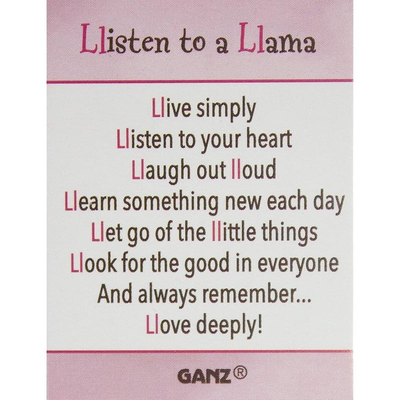 GANZ Listen to a Llama Inspirational Zinc Pocket Charm w/Story Card - Image 3