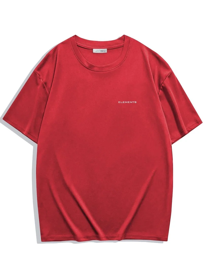 BRZ Collection Unisex Oversize Basic T-Shirt Red