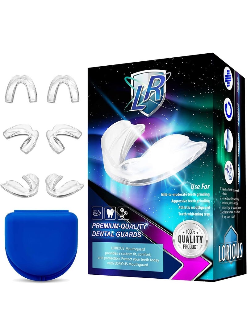 Mouthguard - One Size Fits All Premium BPA Free Moldable, Customizable and Trimmable Medical Grade Mouth Guard for Grinding Teeth Clenching Bruxism, Sport Athletic, Whitening Tray