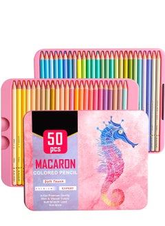 XiuWoo 50 Count Colored Pencils for Adult Coloring Books, Soft Core, Ideal Drawing Sketching Shading, Macaron Pastel Color Set Gift Adults Kids Beginners  - Image 1