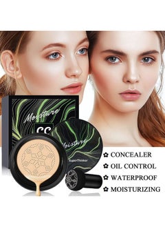SuperThinker Air Cushion Cc Cream Mushroom Head Foundation Moisturizing Bb Cream Makeup Long Lasting Matte Concealer (Nude)  - Image 2
