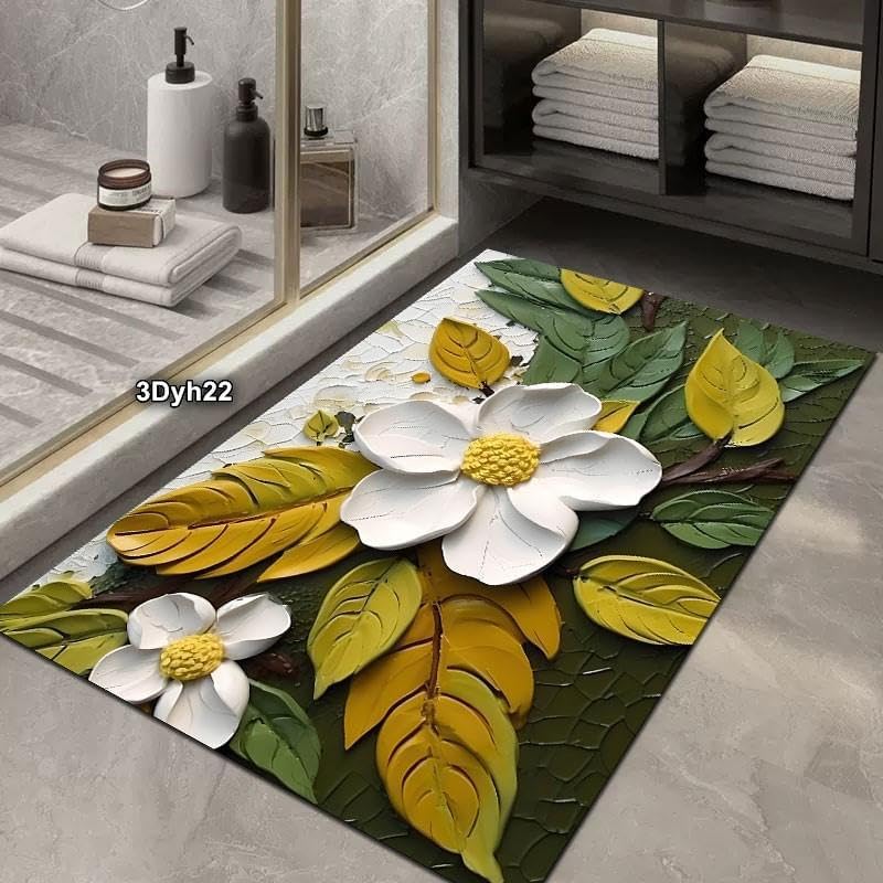 Blairmore Bathroom Mat, Door mat, Rubber Non-Slip Quick Dry Rugs Fit Under Door Super Absorbent Thin Fashion Washable Oval Floor Bath Mat for Bathroom, Bathtub,Shower and Sink (1, Champo) - Image 4