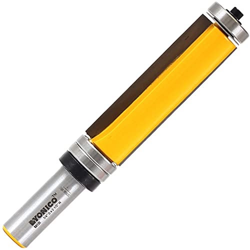 Yonico Router Bits for Woodworking - Pattern Flush Trim Router Bit Top & Bottom Bearing - 2-½” Cutter 3/4" Diameter - Premium C3 Carbide Cutters Router Bits - Wood Straight Router Bits 1/2 Shank - 14135 - Image 1