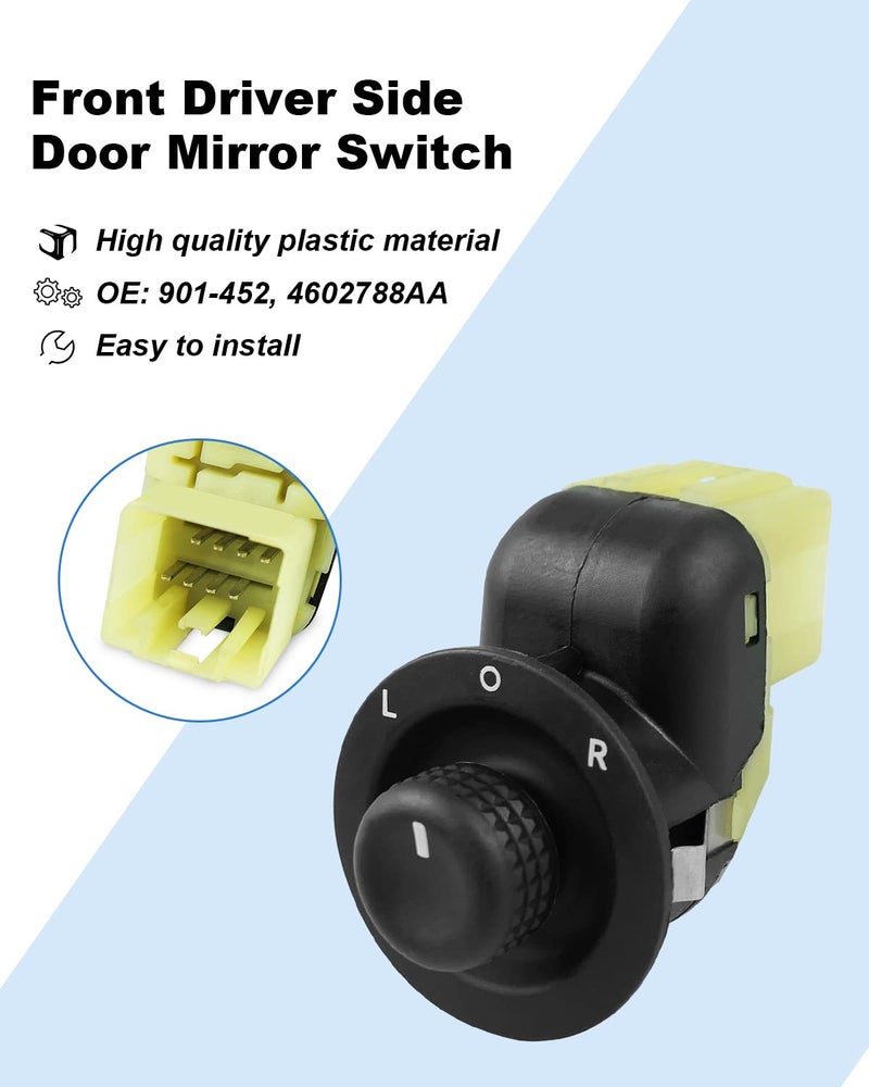 LANDSIN Fit for Chrysler Dodge Jeep Door Mirror Switch Front Driver Side Rearview Mirror Electric Button Replace #901-452 Perfect Match - Image 3