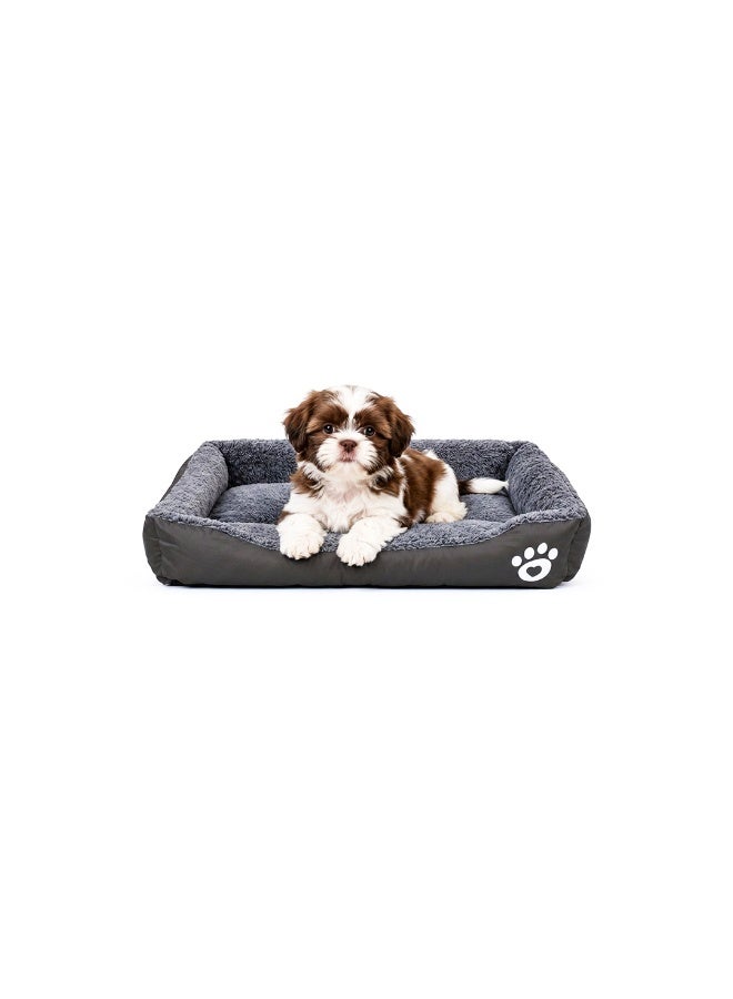 NNC PETS Pet cushion for Small dogs and Cats, Soft Plush pet bed with Raised sides and Warm, 61 cm sleeping mat with Non-slip, Comfortable, Head & Neck Support, and Breathable & lightweight (Black) - Image 1