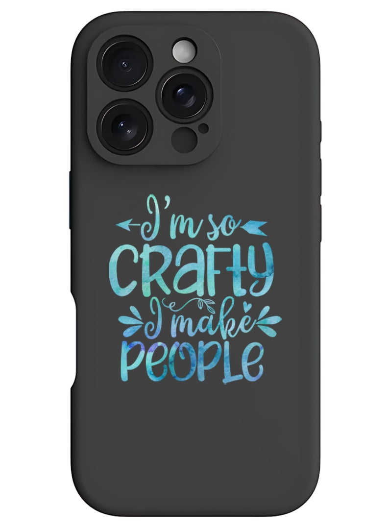 Theodor iPhone 16 Pro Max Black Protective Slim Fit Case Liquid Silicone Cover with Full Body Protection Anti-Scratch Shockproof Case For iPhone - crafty i make people - Image 1