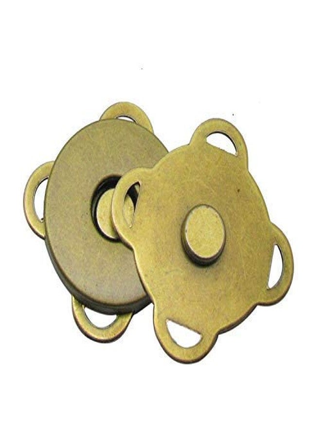 WAFJAMF WAFJMAF 10 Sets Bronze Sew in Magnetic Bag Clasps Button Snaps Tone Purse for Closure Handbag Clothes Sewing Craft No Tools Required Plum Blossom 19mm (Bronze) - Image 1