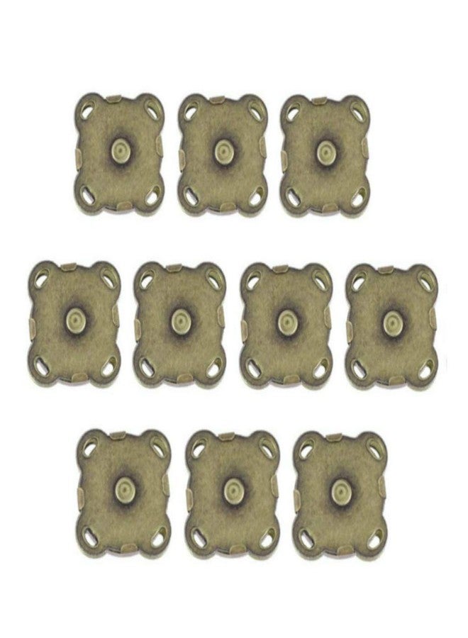 WAFJAMF WAFJMAF 10 Sets Bronze Sew in Magnetic Bag Clasps Button Snaps Tone Purse for Closure Handbag Clothes Sewing Craft No Tools Required Plum Blossom 19mm (Bronze) - Image 3