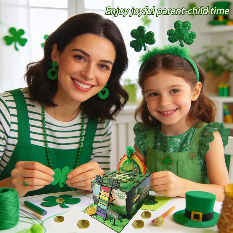 Vecacosic Thicked Wood Leprechaun Trap Kit for Kids, Funny Catch A Leprechaun Kit, St Patricks Day DIY Leprechaun Trap Kits for Classroom St Patricks Day Kids Good Luck Gifts Leprechaun Traps - Image 5