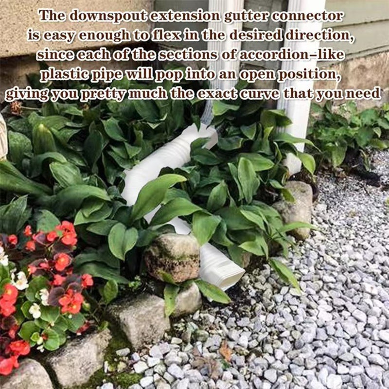 Gutter Downspout Extensions: Brown Thickened PE Material - Flexible Retractable Design with 2" x 3" 3" x 4" Adapters for Outdoor Home Foundation Protection & Garden Irrigation - Image 5