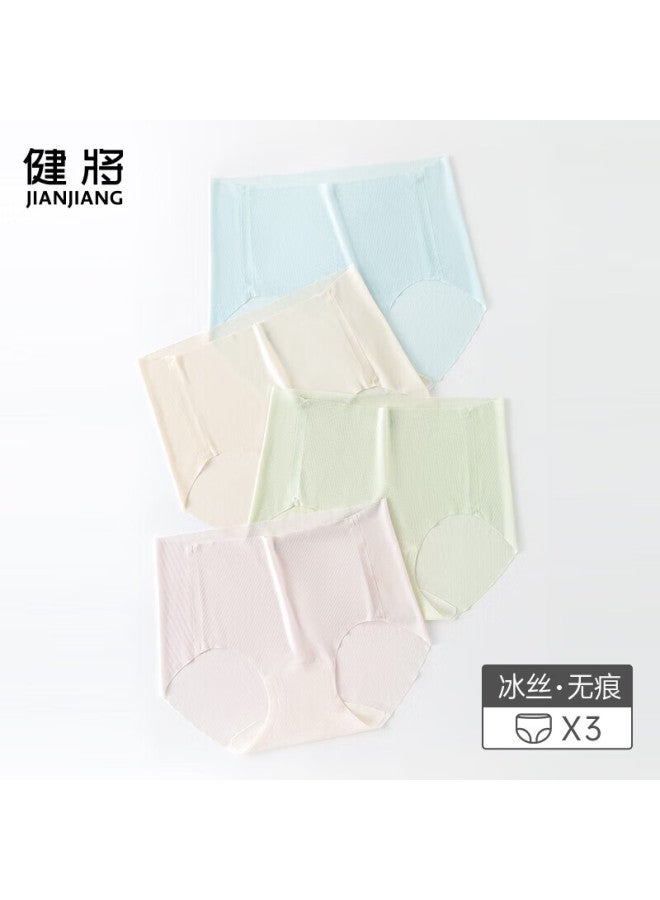 Athlete Jianjian Ice Silk Women's Seamless Underwear, Women's Triangle Panties Breathable, Summer, 8l844-3m007 - Image 1