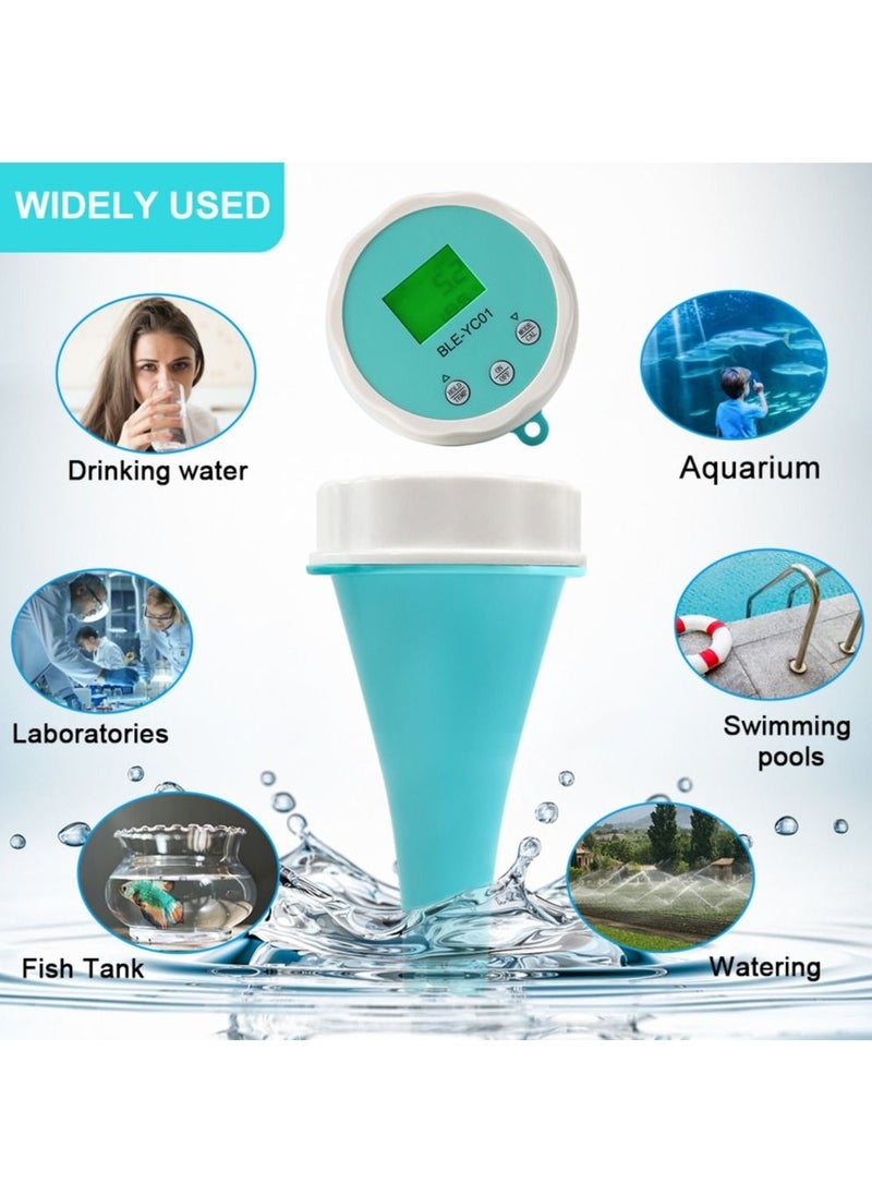 6 in 1 Residual Chlorine Monitor PH/ORP/EC/TDS Water Testing, Backlit LCD Display, Smart Equipment for Home Swimming Pools, Accurate and Easy to Use Water Monitor