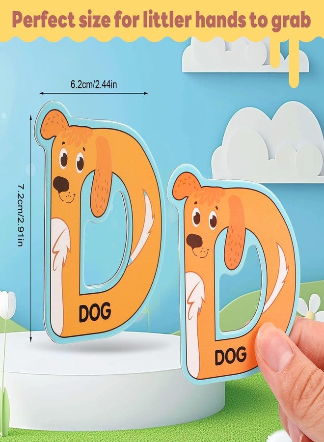 Thboxes 52PCS Fridge Magnets for Kids - 26 Cute Animal Magnets & 26 Magnetic Alphabet Letters, for Toddlers Preschool Fun Educational Learning - Image 2