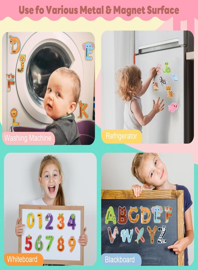 Thboxes 52PCS Fridge Magnets for Kids - 26 Cute Animal Magnets & 26 Magnetic Alphabet Letters, for Toddlers Preschool Fun Educational Learning - Image 4