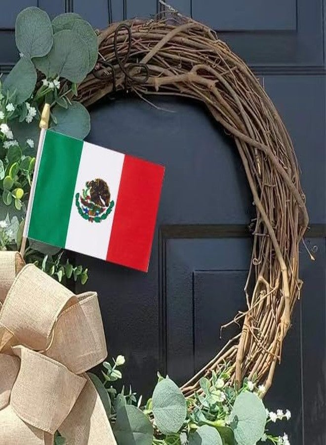 Lebei Mexico Flag Mini Small Mexican Handheld Stick Flags 4x6 Inch 12 Pack - Image 5
