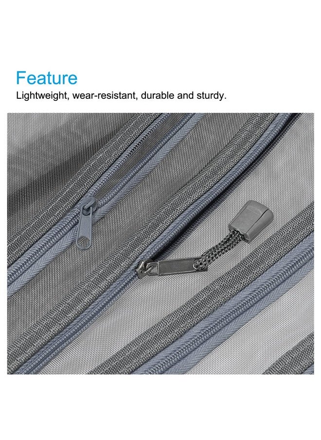 MECCANIXITY - MECCANIXITY Mesh Zipper Bags, A5 Nylon Double Layer Zip File Pouch Storage Organizer Pockets for Travel Office Accessories, Gray Pack of 6 - Image 1