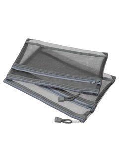 MECCANIXITY MECCANIXITY Mesh Zipper Bags, A5 Nylon Double Layer Zip File Pouch Storage Organizer Pockets for Travel Office Accessories, Gray Pack of 6  - Image 1
