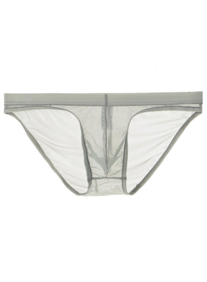 Junyou Men's Mesh Underwear Ultra-thin Transparent Briefs Pouch Thin Body-fit Breathable Trousers For Young Men