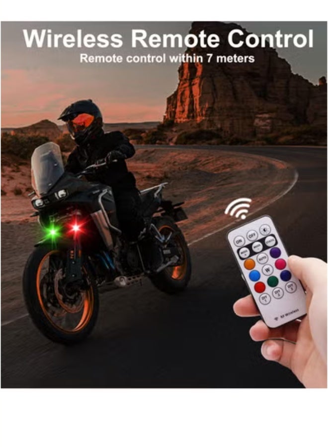 general 4PCS Wireless LED Strobe Lights with Remote Control, 8 Colors USB Charing Waterproof Anti-Collision Led Emergency Warning Lights for Car Motorcycle Drone Aircraft Bike - Image 3