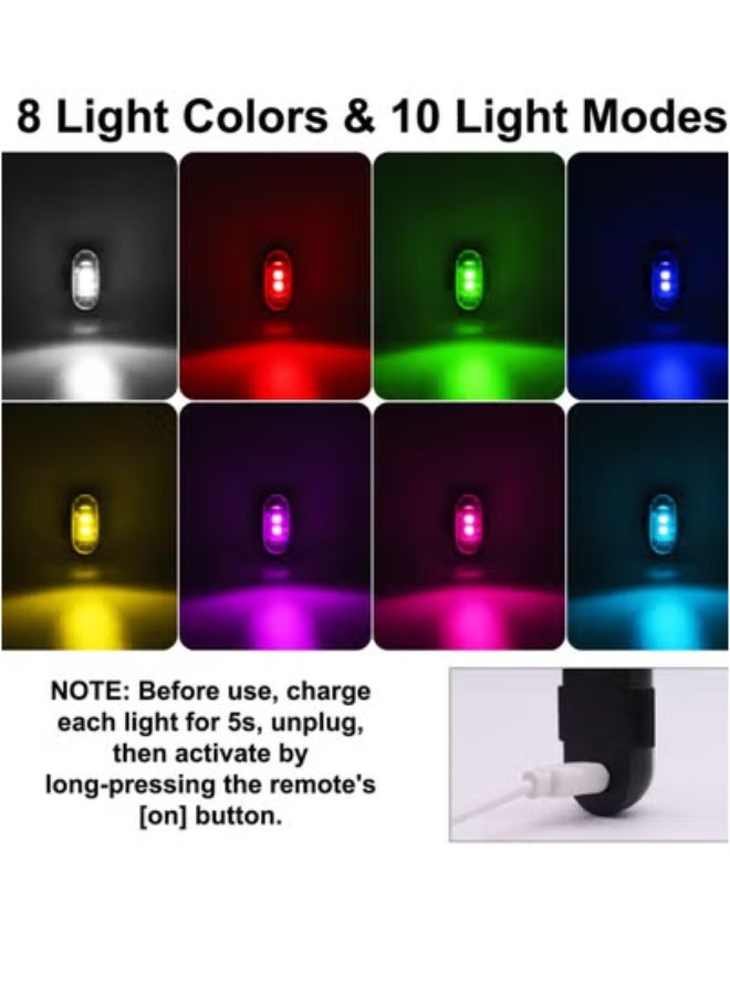 general 4PCS Wireless LED Strobe Lights with Remote Control, 8 Colors USB Charing Waterproof Anti-Collision Led Emergency Warning Lights for Car Motorcycle Drone Aircraft Bike - Image 2
