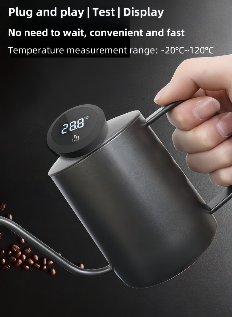 nihao Milk Thermometer for Coffee with Stainless Steel Probe Coffee Thermometer with Clip Professional Milk Temperature Frothing Thermometer Coffee Machine Accessories，White - Image 4