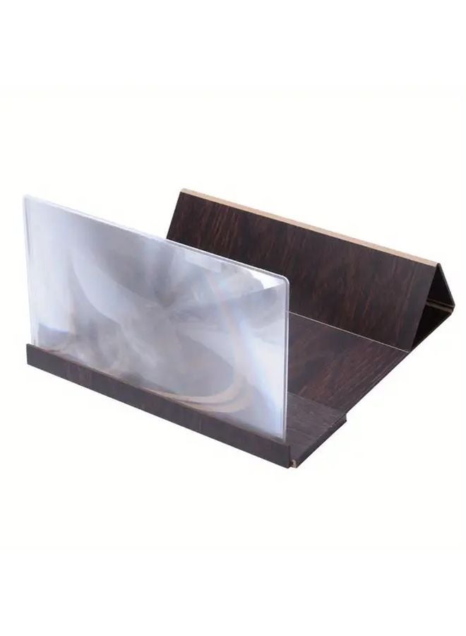 مضخم شاشة هاتف محمول بني 12 بوصة قابلة للطي حامل جهاز عرض عالي الدقة - Image 2