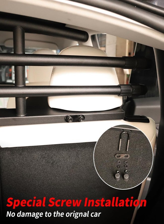 KKTR-CAR حاجز للكلاب متوافق مع سيارة تسلا موديل Y، حاجز قابل للتعديل لحماية الحيوانات الأليفة الكبيرة، مصنوع من الفولاذ المقاوم للصدأ شديد التحمل، مضاد للعض، مناسب لسفر الكلاب. - Image 5
