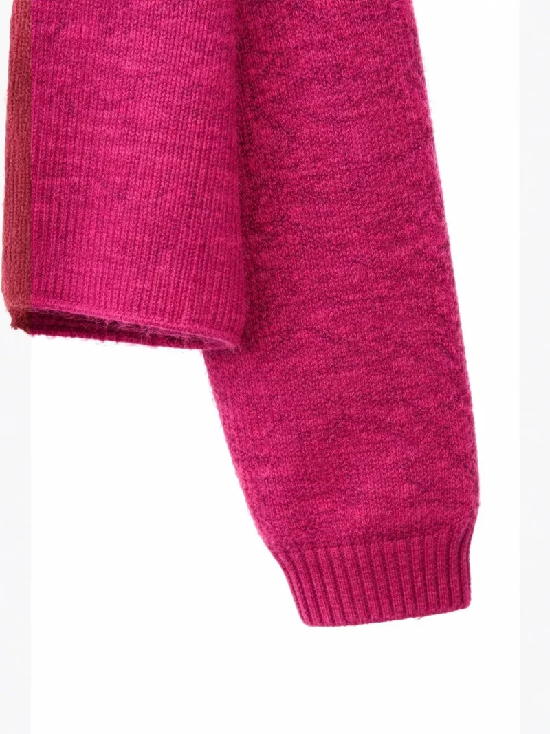 Mixray Electric Purple MIXRAY Women's Cropped Textured Knit Sweater for Women | Best Price UAE
