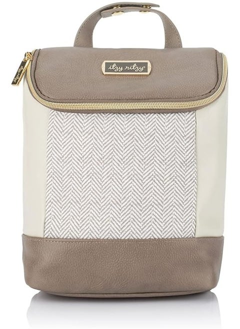 Itzy Ritzy Insulated Bottle Bag – Keeps Bottles Warm or Cool - Holds 3 Bottles & Features Interior Pocket for Ice Pack (Not Included), Vanilla Latte