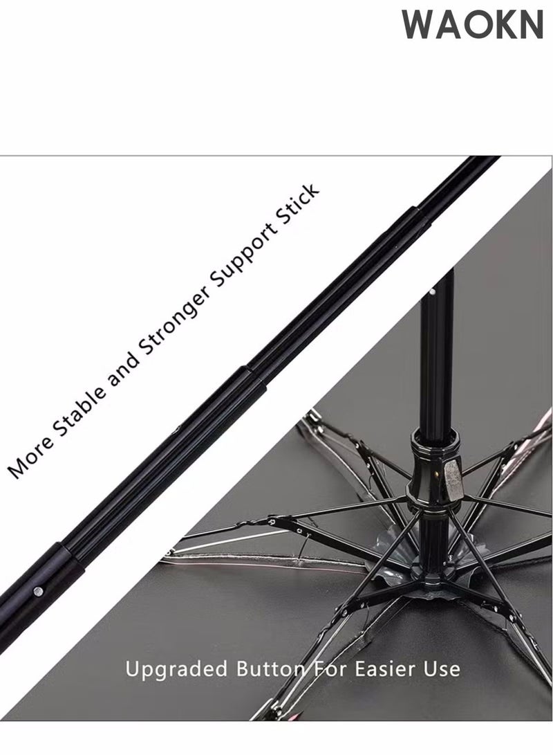 WAOKN New fashionable and simple solid color flat folding mini sun umbrella, UV resistant portable umbrella, equipped with sunshine UPF50 capsule storage box, alloy material umbrella, suitable for rainy and sunny days (dark green). - Image 5