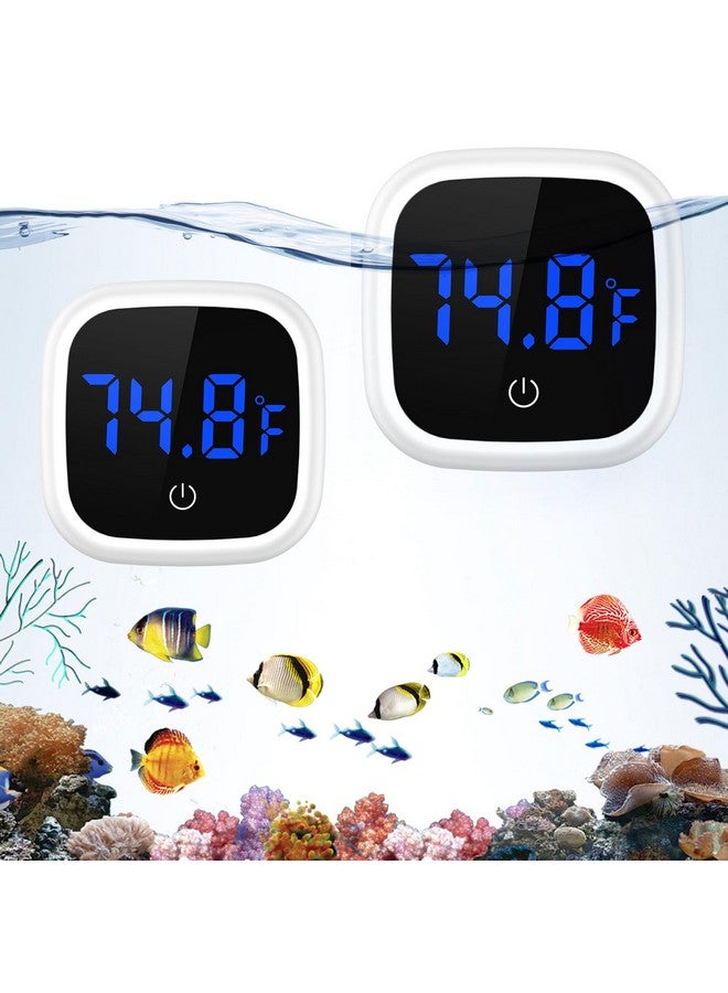 Ankilo Upgraded Aquarium Thermometer, 2 Pack Wireless Digital Fish Tank Thermometer, Large LED HD Display ±0.1°F, Fahrenheit Tank Temperature Measurement for Fish, Axolotl, Turtle - Image 1