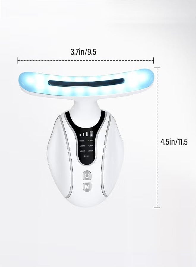 Coconut Neck Beauty Device, 3 Modes Neck Face Lifting Massager, 7-in-1 Efficient Anti-aging Skincare Tool for Face Neck (White) - Image 5
