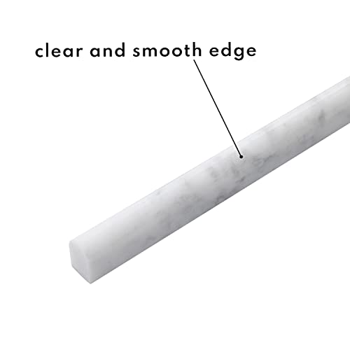 Lovdeco Carrara White 1/2" X 12" Marble Pencil Liner Tile, Edge Trim Molding for Shower and Backsplash, Bullnose Tile Trim Polished, 10 Pcs/Box - Image 5