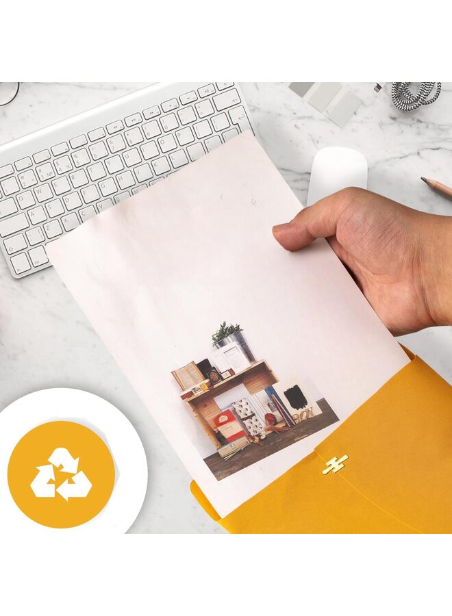 100 قطعة من مظاريف مشبك كتالوج بني كرافت كبير الحجم مع مشبك إغلاق وختم لاصق للأعمال التجارية والقانونية والمكتب والمنزل والمدرسة، مقاس 9 × 12 - Image 4