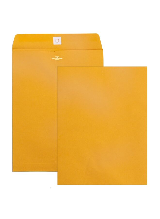 100 قطعة من مظاريف مشبك كتالوج بني كرافت كبير الحجم مع مشبك إغلاق وختم لاصق للأعمال التجارية والقانونية والمكتب والمنزل والمدرسة، مقاس 9 × 12 - Image 1