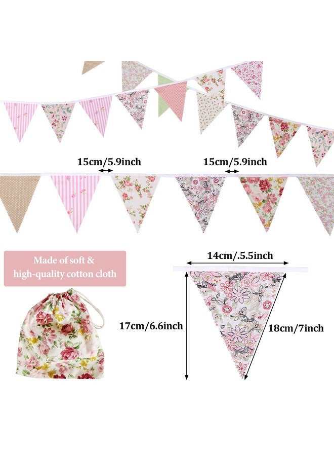 Haomian 12M/40Ft Triangle Bunting Banner 42 Pcs Multicolored Fabric Flags Burlap Pennant Banner Flags Garlands for Wedding, Birthday Party, Outdoor Festival Hanging Decoration (C) - Image 2