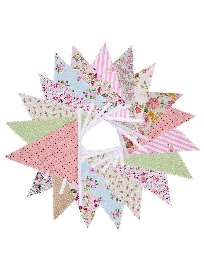 Haomian 12M/40Ft Triangle Bunting Banner 42 Pcs Multicolored Fabric Flags Burlap Pennant Banner Flags Garlands for Wedding, Birthday Party, Outdoor Festival Hanging Decoration (C) - Image 4