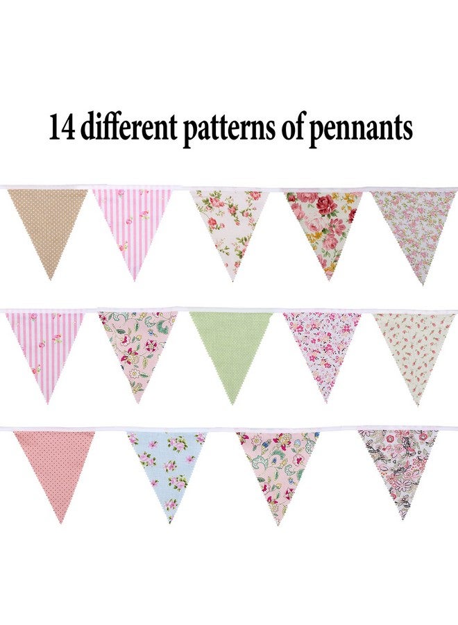 Haomian 12M/40Ft Triangle Bunting Banner 42 Pcs Multicolored Fabric Flags Burlap Pennant Banner Flags Garlands for Wedding, Birthday Party, Outdoor Festival Hanging Decoration (C) - Image 3