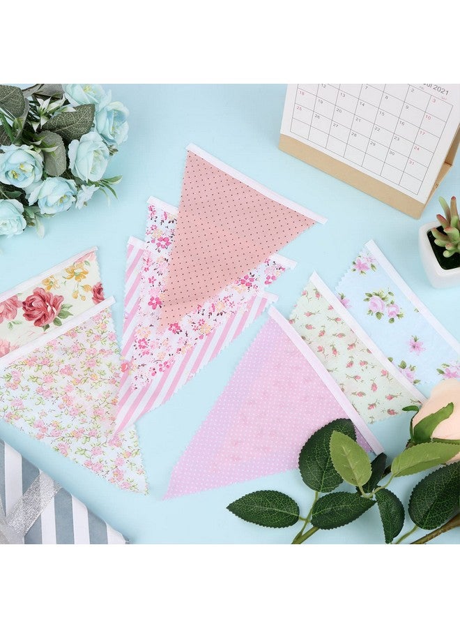 Haomian 12M/40Ft Triangle Bunting Banner 42 Pcs Multicolored Fabric Flags Burlap Pennant Banner Flags Garlands for Wedding, Birthday Party, Outdoor Festival Hanging Decoration (C) - Image 5