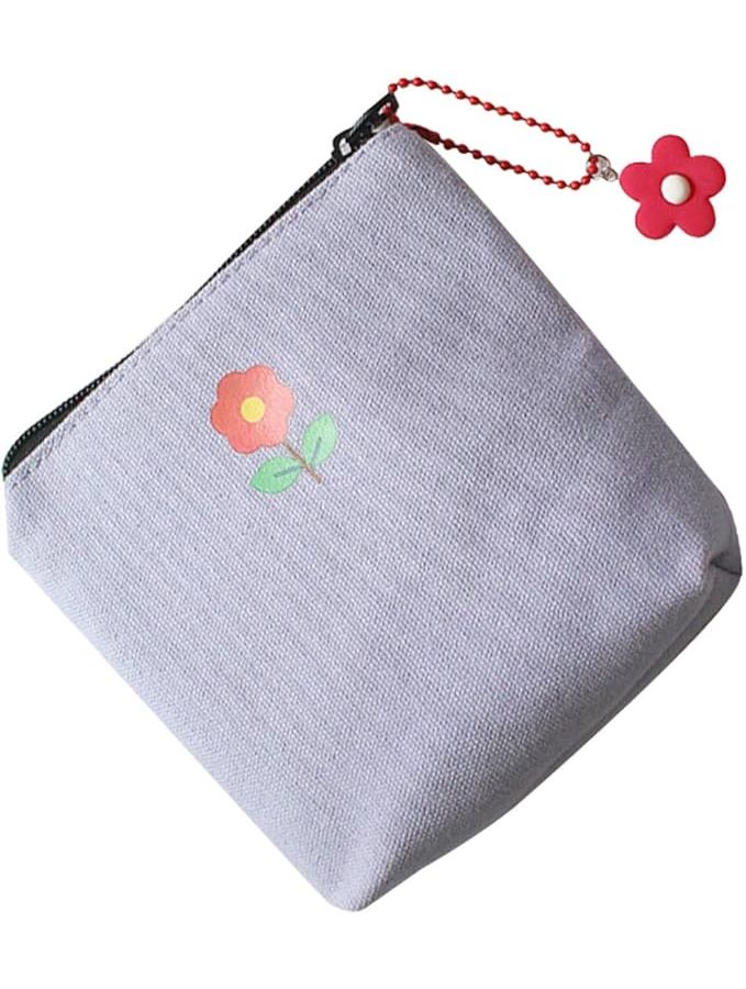 Purple Canvas Coin Purse Organizer Pouch For Travel And Everyday Use - Image 1
