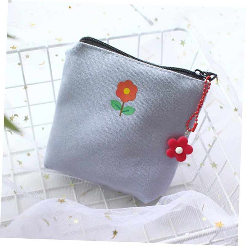 Purple Canvas Coin Purse Organizer Pouch For Travel And Everyday Use - Image 5