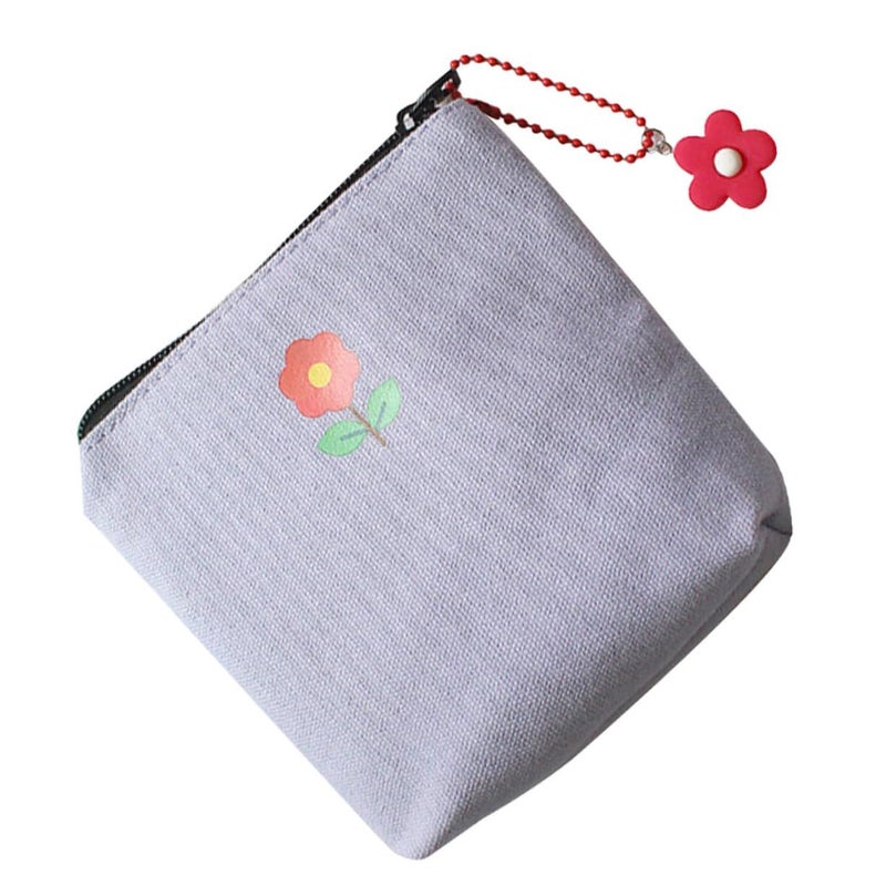 Purple Canvas Coin Purse Organizer Pouch For Travel And Everyday Use - Image 2