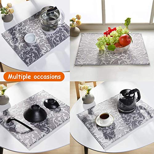 Sakoraware Super Absorbent Water Wet Draining Microfiber Dish Drying Mat (50x90cm, XXL Size, Multicolor)| Non-Slip | Quick Dry Splash Proof Placemat Sink Countertop Reversible for Kitchen Utensils - Image 4