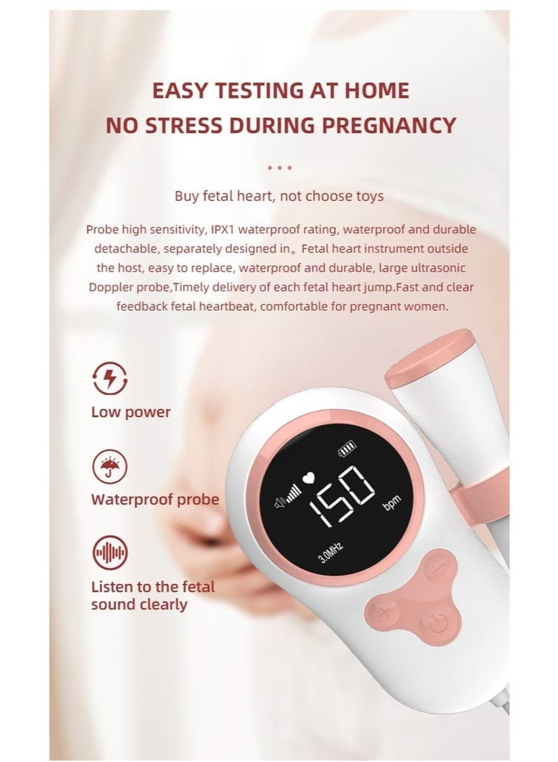 general Ultrasound Doppler Fetal Heart Rate Monitor, Zero Radiation Prenatal Monitoring Devices with LCD Screen, Portable Baby Heartbeat Monitor for New Moms for Home Use - Image 4