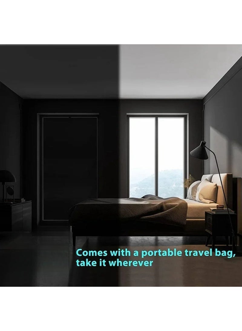 ONETO Portable Blackout Curtains With Self Adhesive Tape For Bedroom Living Room Bathroom And Attic Blackout Curtains Width 145 cm Length 200 cm - Image 4